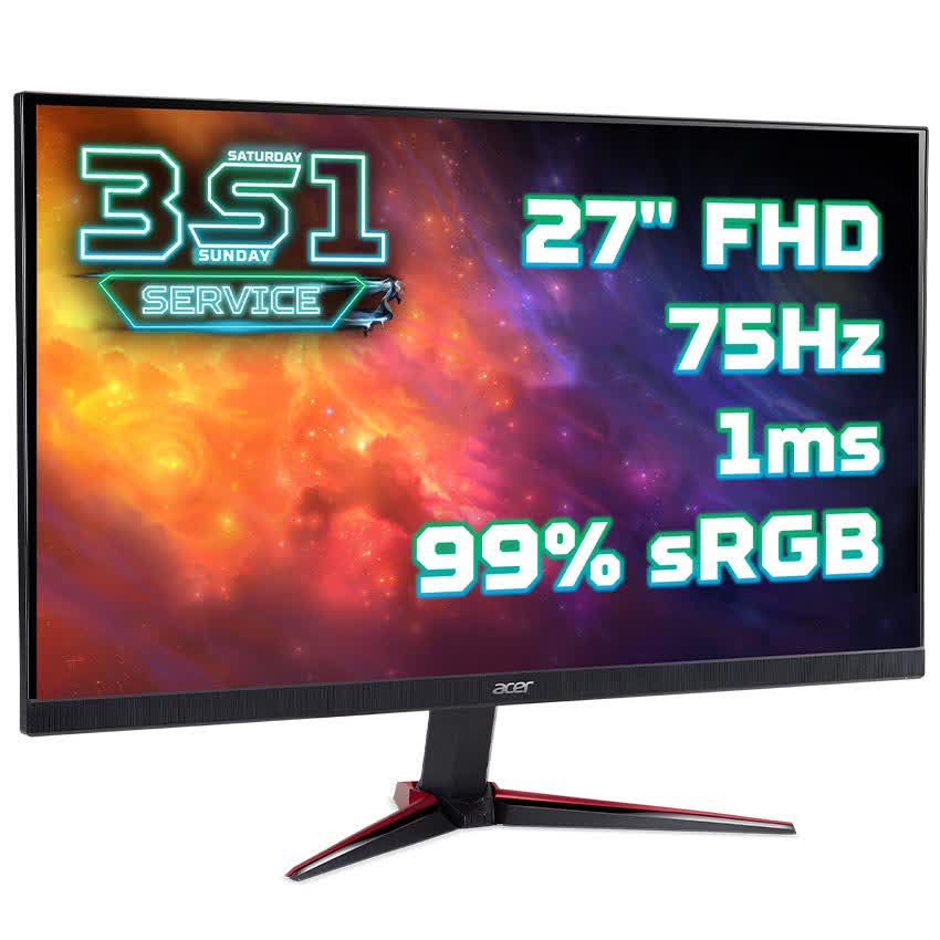 Màn hình Acer Nitro VG270 (27 inch/FHD/LED/IPS/HDMI+VGA/250 cd/m²/75Hz/1ms/2 x 4 W Speakers/AMD FreeSync)