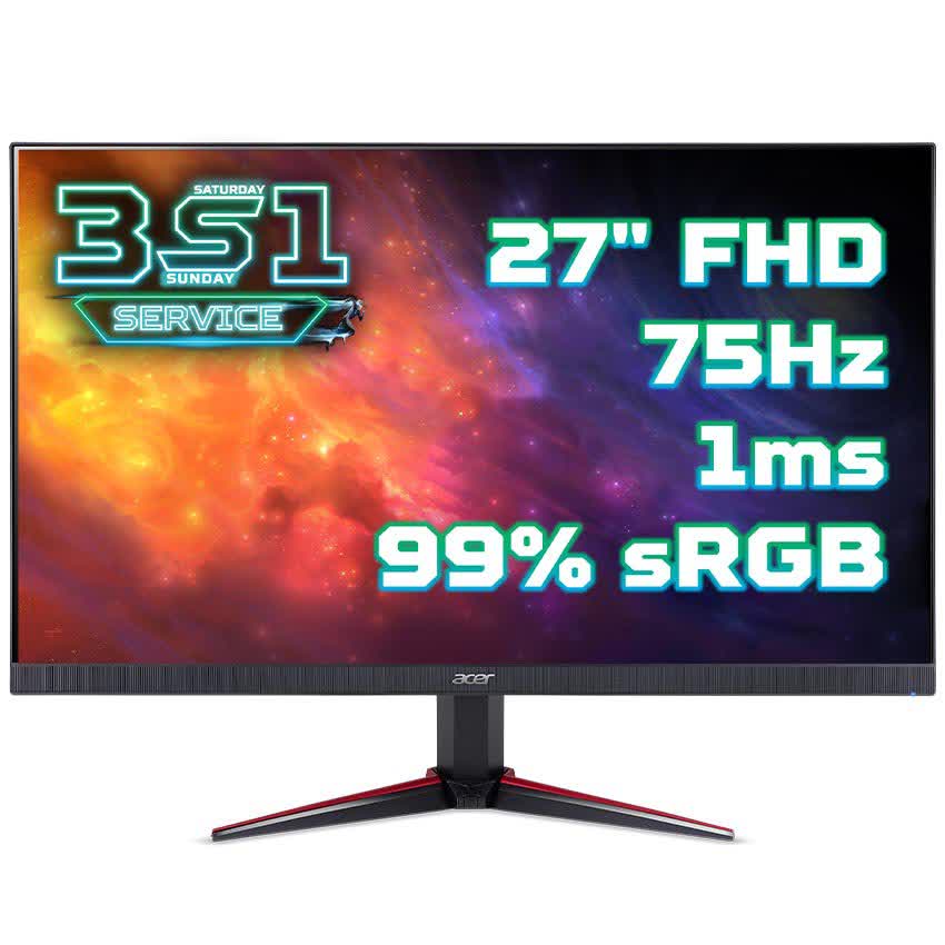 Màn hình Acer Nitro VG270 (27 inch/FHD/LED/IPS/HDMI+VGA/250 cd/m²/75Hz/1ms/2 x 4 W Speakers/AMD FreeSync)
