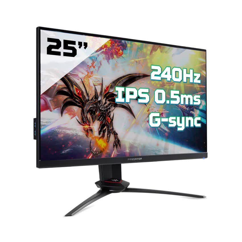 Màn hình Acer Predator XB253QGX (25 inch/FHD/IPS/240Hz/0.5 ms/400 nits/HDMI+DP+USB 3.0/GSync)