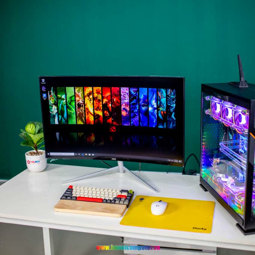 Màn hình AOC C32V1Q/74 (31.5 inch/FHD/WLED/VA/250cd/m²/HDMI+DP+VGA/4 ms/cong)