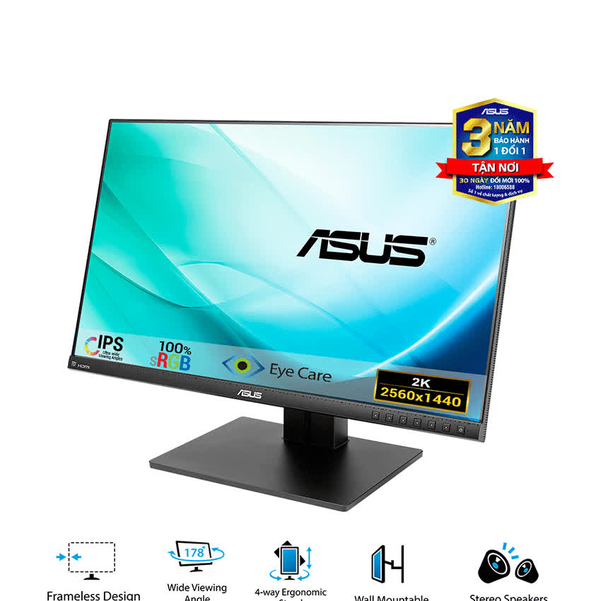 Màn hình Asus Pro Art PB258Q (25inch/QHD/IPS/80Hz/5ms/350nits/HDMI+DP+DSub+DVI+Audio)