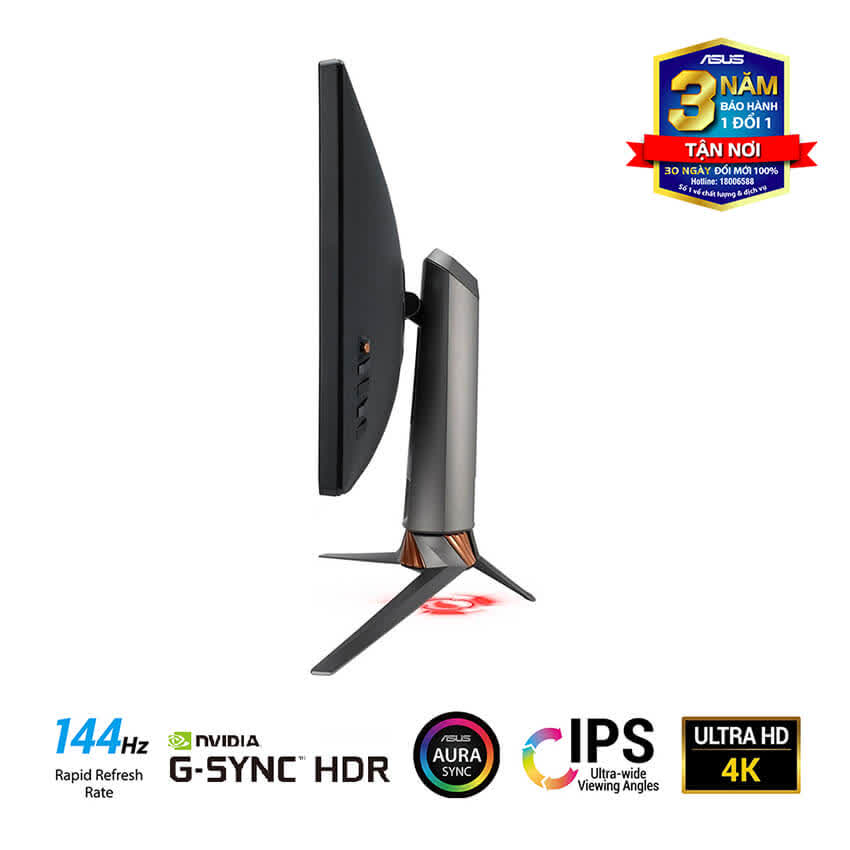 Màn hình Asus ROG Swift PG27UQ (27 inch/4K/IPS/144Hz/600cd/m²/4ms/DP+HDMI/G-SYNC/HDR10/Aura Sync)