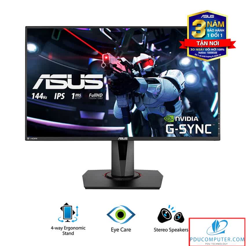 Màn hình Asus VG279Q (27 inch/FHD/IPS/144Hz/1ms/400cd/m²/DP+HDMI+DVI/Loa 2x2w)