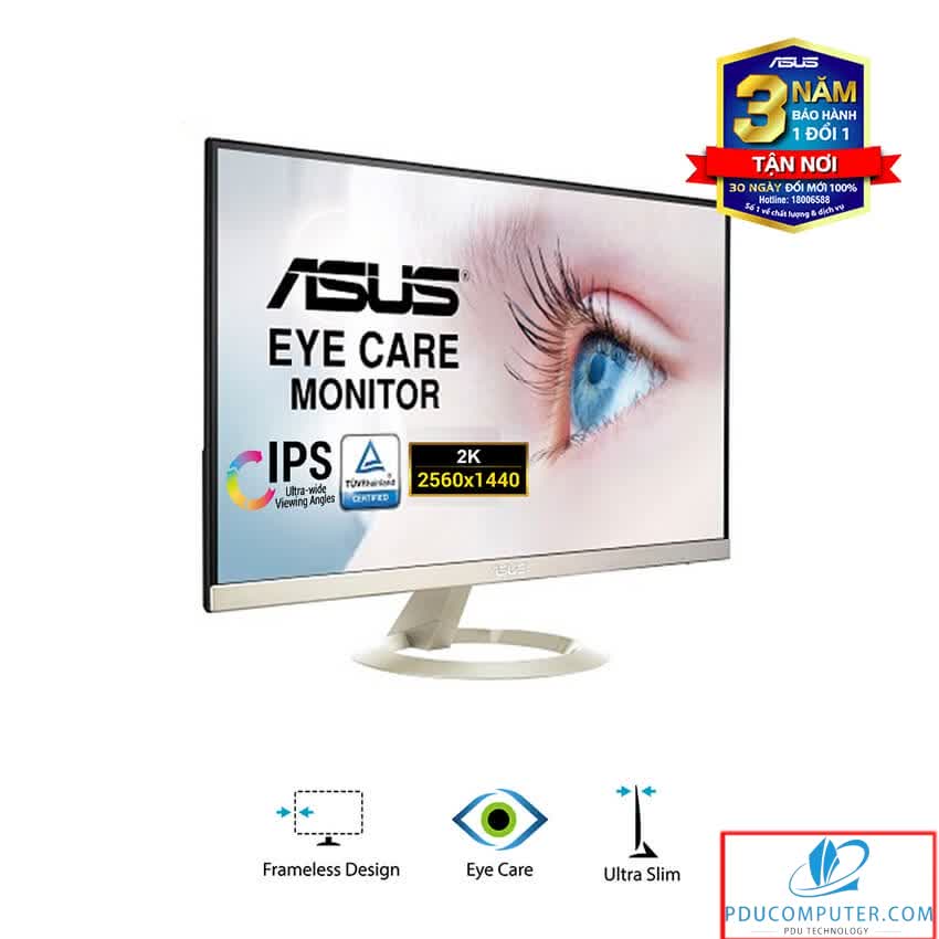 Màn hình Asus VZ27AQ (27 inch/2K/IPS/75Hz/5ms/400cd/m²/DP+HDMI+VGA)