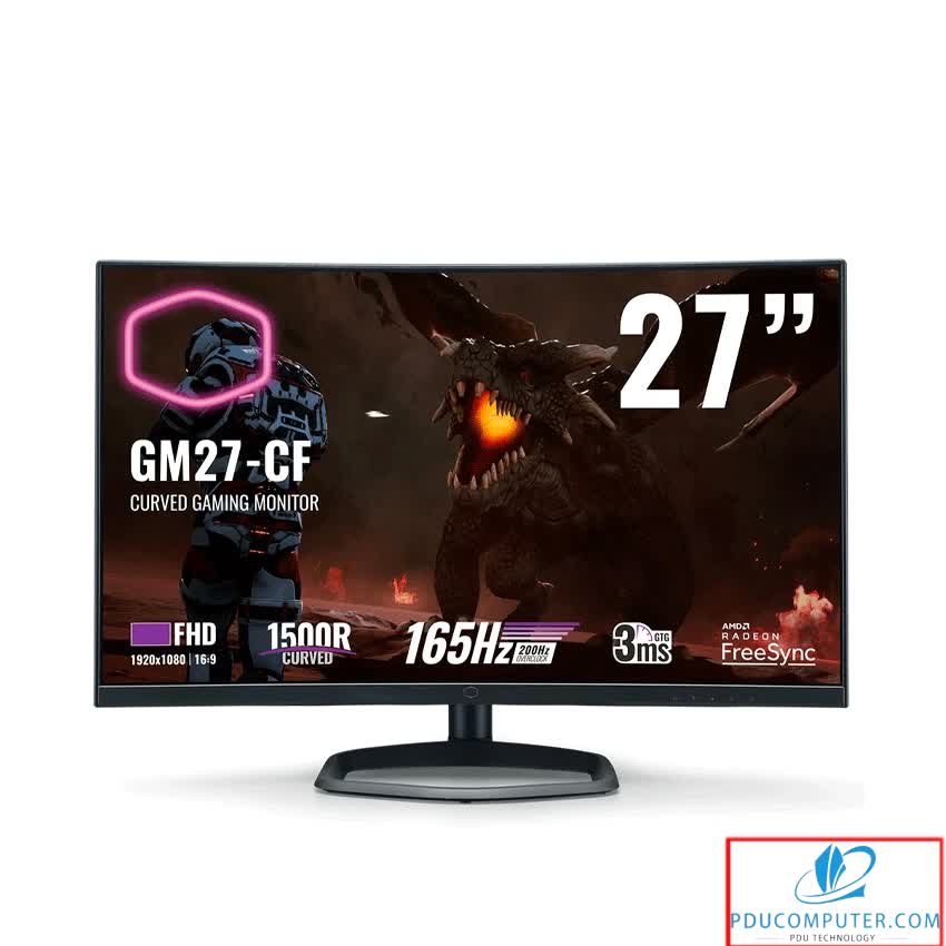 Màn hình Cooler Master GM27-CF (27 inch/FHD/VA/165Hz/3ms/300 nits/HDMI+DP/Loa/FreeSync)