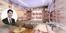 Render Vray Sketchup ánh sáng vật liệu nội ngoại thất công trình