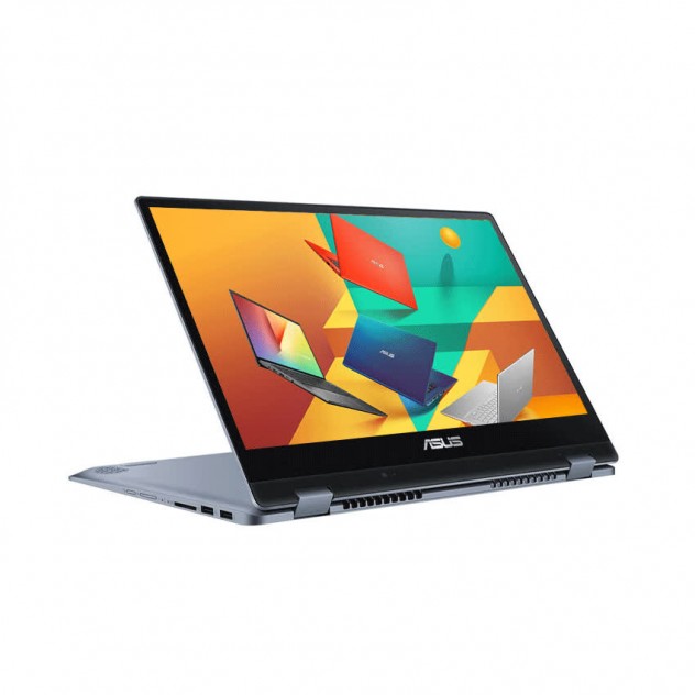 ngoài hình Laptop Asus VivoBook TP412FA-EC599T (i3 10110U/4GB RAM/512GB SSD/14 Touch FHD/Win10/Bút/Xanh)