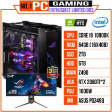 PC ENTHUSIAST GAMING LIMITED 003 (I9 10900K/Z490/64GB RAM/2TB SSD/6TB HDD/RTX 2080Ti/1200W/Tản AIO ASUS RYUJIN 360/Win 10 Pro/ RGB)