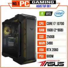 PC GAMING ASUS TUF 001 (I7 10700/Z490/16GB RAM/250GB SSD/RTX 2060/600W/AIO ASUS LC240)