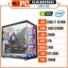 PC GAMING EAGLE 002 (I7 10700K/Z490/16GB RAM/250GB SSD/2TB HDD/RTX 3080/1000W/AIO 360X/RGB)
