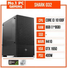 PC GAMING SHARK 032 (I3 10100F/H410/8GB RAM/GTX 1650/400W/RGB)