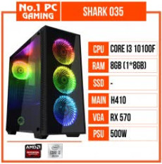 PC GAMING SHARK 035 (i3 10100F/H410/8GB RAM/RX570/500W/RGB)