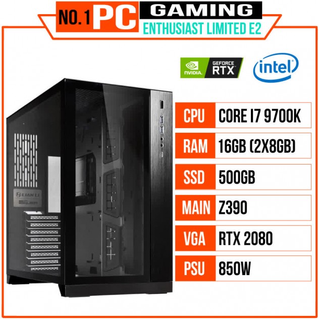 giới thiệu tổng quan PC HNC ENTHUSIAST WATERCOOLING- GAMING LIMITED E2 (I7 9700K/Z390/16GB RAM/500GB SSD/RTX 2080/850W/RGB)