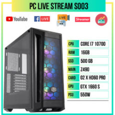 PC Live Stream S003 (i7-10700/Z490/16GB RAM/GTX 1660 Super/02x FHD Capture Card/500GB SSD/550w)