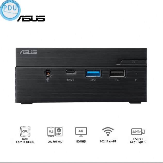 ngoài hình Mini PC Asus PN60 (i3-8130U/WL/Vesa Mount/Com Port/Đen) (BB3016MC)