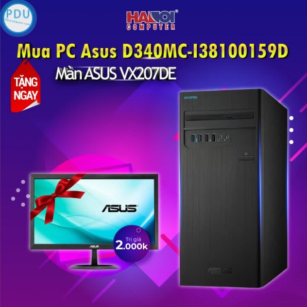 giới thiệu tổng quan PC Asus D340MC (i3-8100/4GB RAM/128GB SSD/K+M/Linux) (D340MC-I38100159D)