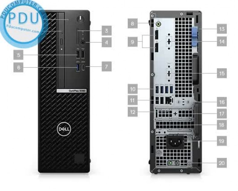 PC Dell OptiPlex 5080 Tower (i5-10500/4GB RAM/256GB SSD/DVDRW/K+M/Ubuntu) (70228813)
