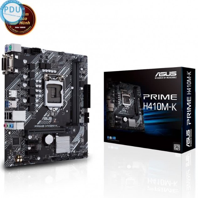 Mainboard ASUS PRIME H410M-K (Intel H410, Socket 1200, m-ATX, 2 khe Ram DDR4)