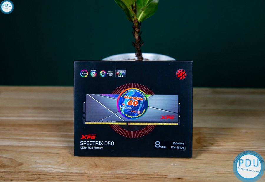 Ram Desktop Adata XPG Spectrix D50 RGB (AX4U320038G16A-DT50) 16GB (2x8GB) DDR4 3200Mhz