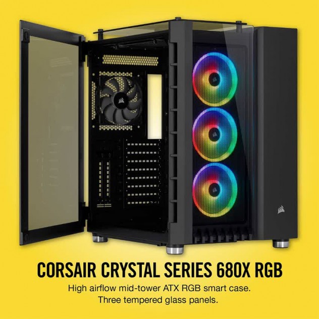 Vỏ Case Corsair  680X RGB TG (Mid Tower/Màu Đen)
