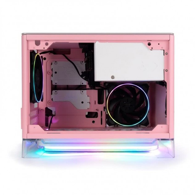 Vỏ case InWin A1 Plus Pink QI Charger - Full Side Tempered Glass Mini ITX ( Mini Tower/Màu Hồng)