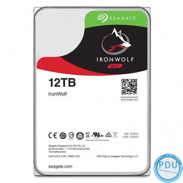 Ổ Cứng HDD Seagate IronWolf 12 TB 3.5 inch 7200Rpm, SATA 3, 256 MB Cache (ST12000VN0008)