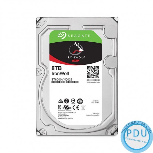 Ổ cứng HDD Seagate IRONWOLF 8TB 3.5 inch 7200RPM, SATA3, 256MB Cache (ST8000VN004)