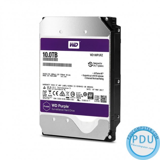 Ổ cứng HDD Western Purple 10TB 3.5 inch7200RPM, Sata 3, 256MB Cache - (WD102PURZ)