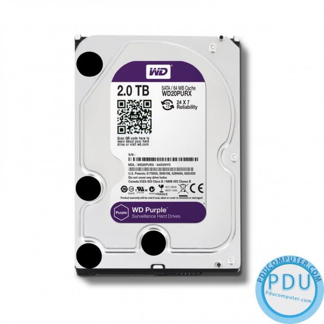 Ổ cứng HDD Western Purple 2TB 3.5 inch 5400RPM, SATA3 6Gb/s, 64MB Cache