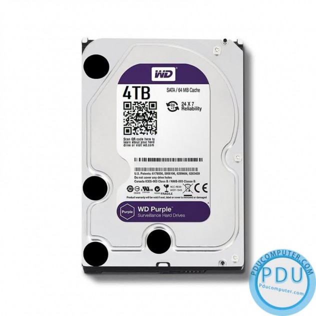 Ổ cứng HDD Western Purple 4TB 3.5 inch 5400RPM, SATA3 6Gb/s, 64MB Cache