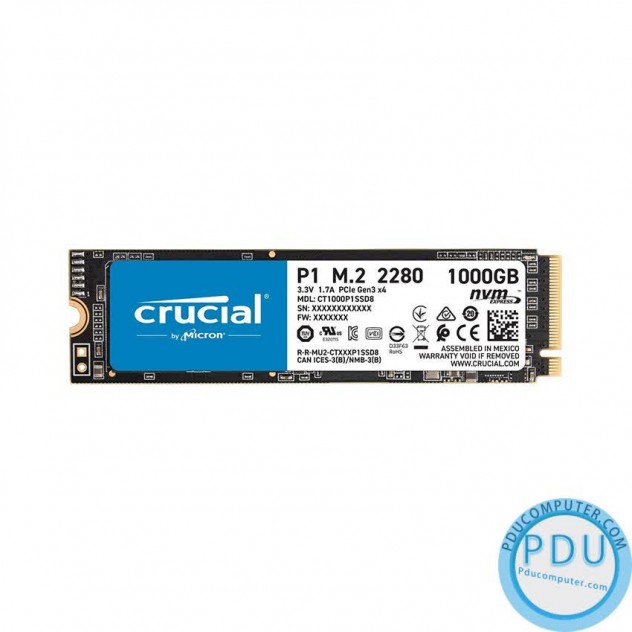 Ổ cứng SSD Crucial P1 1TB NVMe M.2 2280 PCIe Gen 3x4 (Đọc 2000MB/s - Ghi 1700MB/s) - (CT1000P1SSD8)