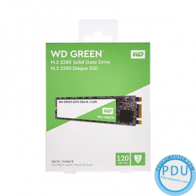 Ổ cứng SSD WD Green 120GB M.2 2280 (Đọc 545MB/s - Ghi 430MB/s) - (WDS120G2G0B)
