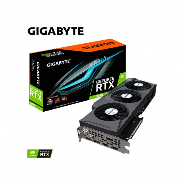 Card màn hình Gigabyte RTX 3080 EAGLE-10GD (10GB GDDR6X, 320-bit, HDMI+DP, 2x8-pin)