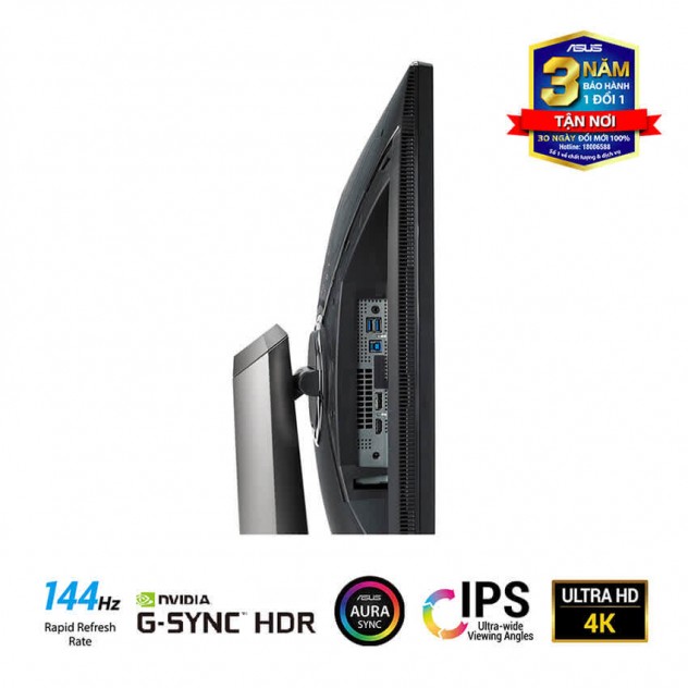 Màn hình Asus ROG Swift PG27UQ (27 inch/4K/IPS/144Hz/600cd/m²/4ms/DP+HDMI/G-SYNC/HDR10/Aura Sync)